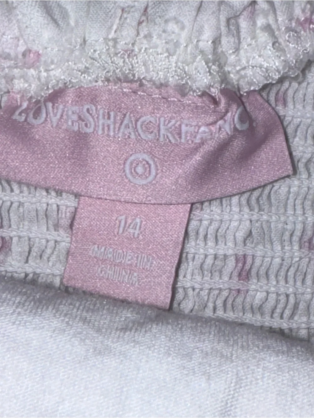 NWT LoveShackFancy X Target Tiered Smocked Ruffle Dress Sz 12/14 Pink White Bows